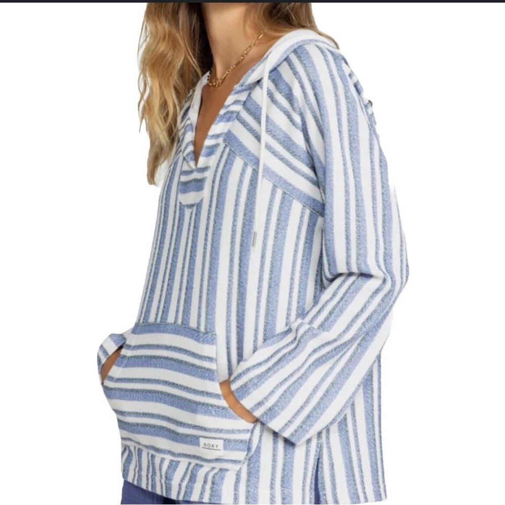 Striped Blue and White Hoodie